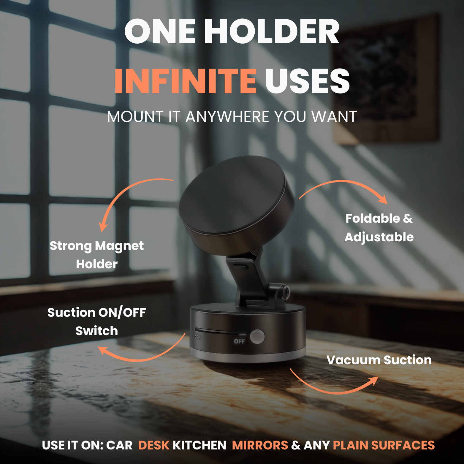 GripSphere™ – Vacuum Magnetic Phone Holder
