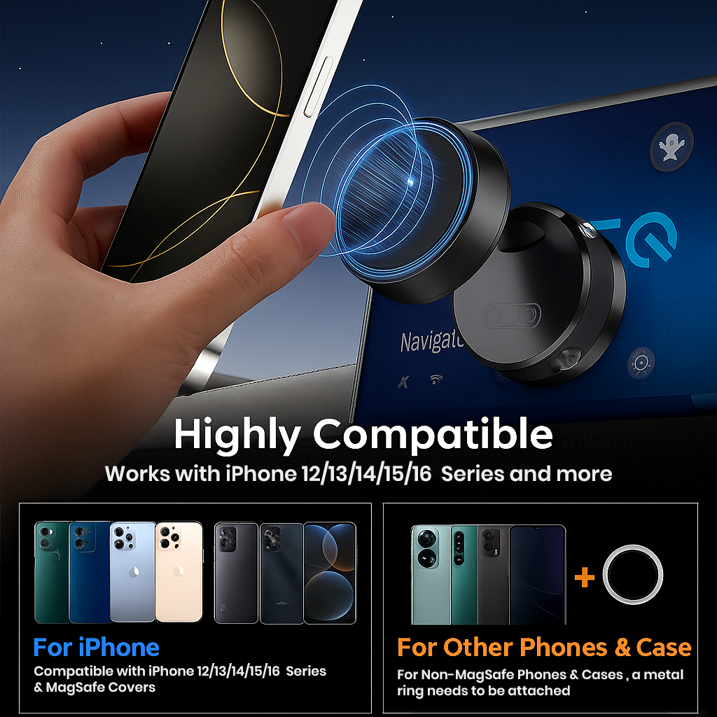 GripSphere™ – Vacuum Magnetic Phone Holder