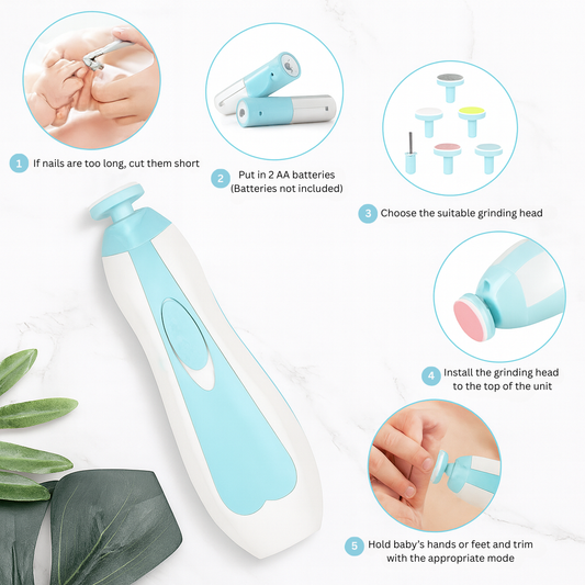 MummaCare™ — Baby Nail Trimmer with LED Light & Gentle Filing Pads