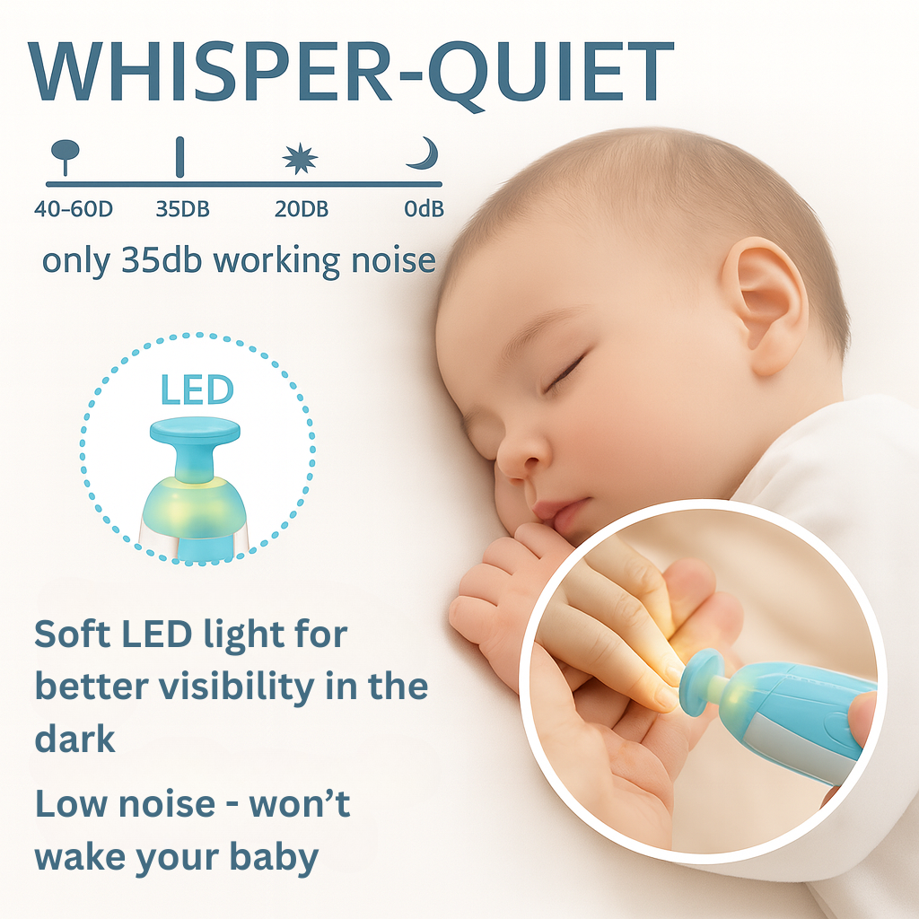 MummaCare™ — Baby Nail Trimmer with LED Light & Gentle Filing Pads